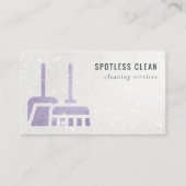 Glitter Paarse Lila Mauve Broom Cleaning Service Visitekaartje (Voorkant)