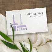 Glitter Paarse Lila Mauve Broom Cleaning Service Visitekaartje