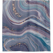 Glitter Paarse marmer Stone Douchegordijn (Voorkant)