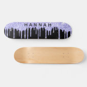 Glitter Paarse schijven - Gepersonaliseerd zwart Persoonlijk Skateboard (Horizontaal)