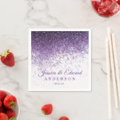 Glitter Paarse & Silver Confetti Custom Paper Servet (Insitu)