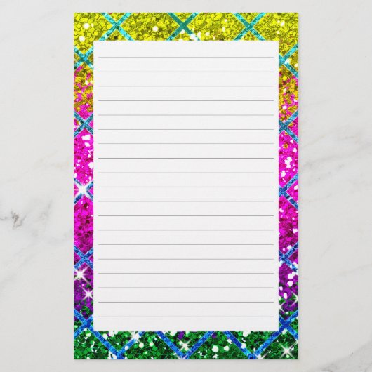 Glitter Paarse Snakeskin Briefpapier (Voorkant)