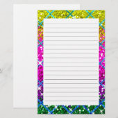 Glitter Paarse Snakeskin Briefpapier (Voorkant / Achterkant)