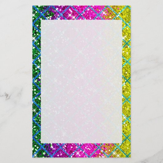 Glitter Paarse Snakeskin Briefpapier (Voorkant)