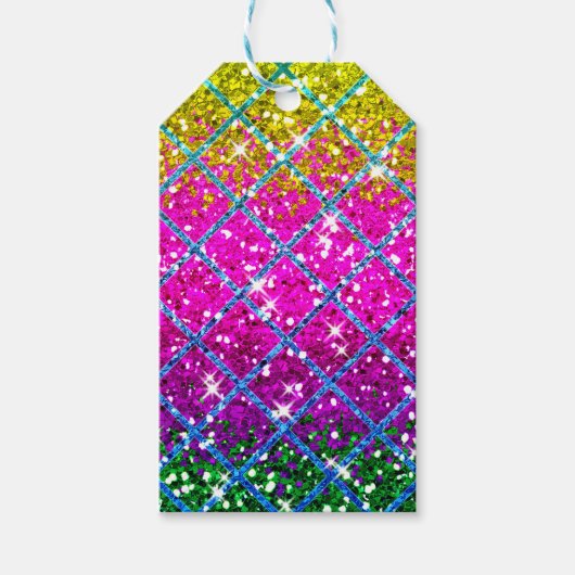 Glitter Paarse Snakeskin Cadeaulabel (Voorkant)