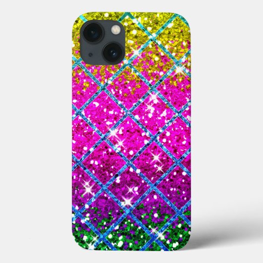 Glitter Paarse Snakeskin Case-Mate iPhone Case (Achterkant)