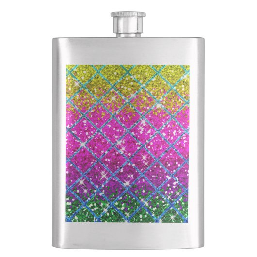 Glitter Paarse Snakeskin Heupfles (Voorkant)