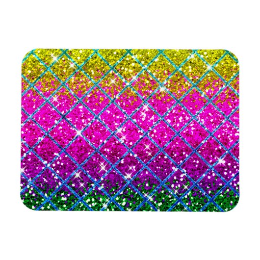 Glitter Paarse Snakeskin Magneet (Horizontaal)