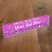 Glitter Paarse Snakeskin Naambordje (Zijkant)