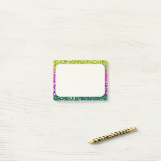 Glitter Paarse Snakeskin Post-it® Notes (Op bureau)
