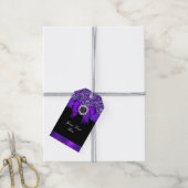 Glitter Paarse strik zwart parel juweel Cadeaulabel (Met Touw)
