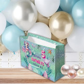 Glitter Paarse zeemeermin verjaardag Groot Cadeauzakje