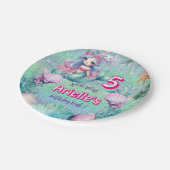 Glitter Paarse zeemeermin verjaardag Papieren Bordje (Gekanteld)