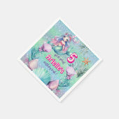 Glitter Paarse zeemeermin verjaardag Servet (Hoek)