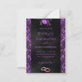 Glitter Paarse zwarte bruiloft uitnodiging Sjabloo (Voorkant)