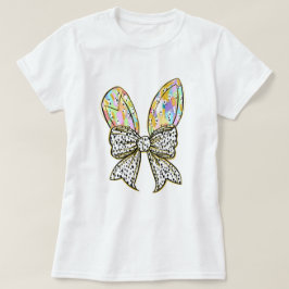 Glitter Paashaas Oren met Coquette Bow T-shirt