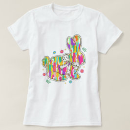 Glitter Paashaas Typografie T-shirt