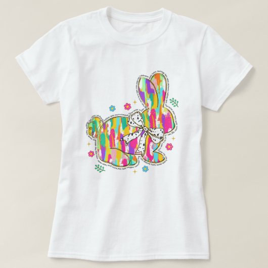 Glitter Paashaas Typografie T-shirt (Design voorkant)