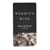 Glitter Pailletten Glam Bruiloft Wijnlabels