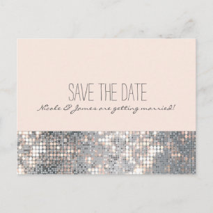 Glitter Pailletten Glamour Chic Wenskaart Aankondigingskaart