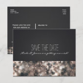 Glitter Pailletten Glamour Zwart Ansichtkaart Aankondigingskaart (Voorkant / Achterkant)