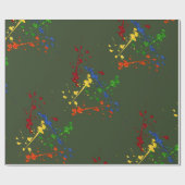 Glitter Paintball Feest Paint Splatter Cadeaupapier (Vlak)