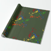 Glitter Paintball Feest Paint Splatter Cadeaupapier (Uitgerold)