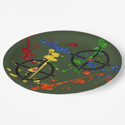 Glitter Paintball Party - Doelstellingen voor papi Papieren Bordje (Gekanteld)