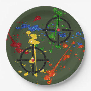 Glitter Paintball Party - Doelstellingen voor papi Papieren Bordje