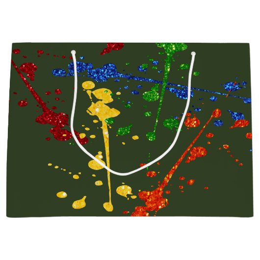 Glitter Paintball Party Paint Splatter Groot Cadeauzakje (Voorkant)