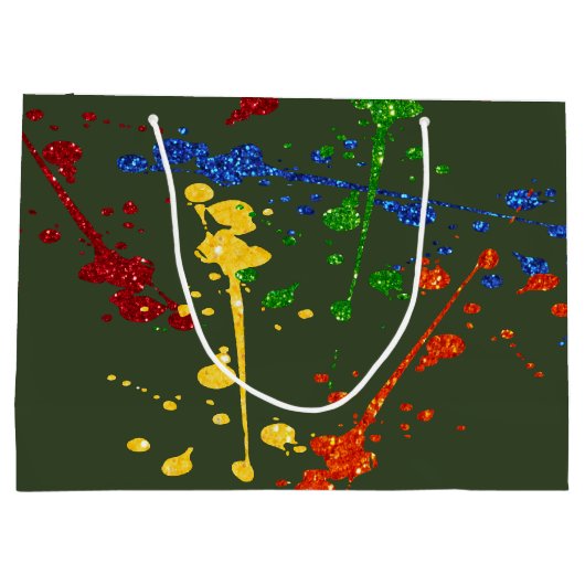 Glitter Paintball Party Paint Splatter Groot Cadeauzakje (Achterkant)