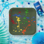 Glitter Paintball Party Paint Splatter Papieren Bordje (Feest)