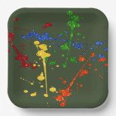 Glitter Paintball Party Paint Splatter Papieren Bordje (Voorkant)