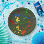 Glitter Paintball Party Paint Splatter Papieren Bordje (Feest)