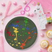 Glitter Paintball Party Paint Splatter Papieren Bordje (Feest)
