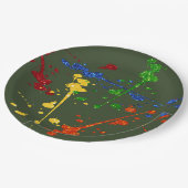 Glitter Paintball Party Paint Splatter Papieren Bordje (Gekanteld)