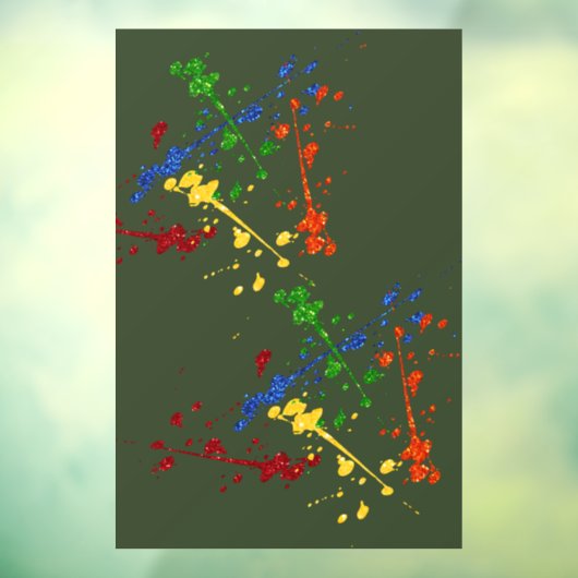 Glitter Paintball Party Paint Splatter Raamsticker (Vel 3)