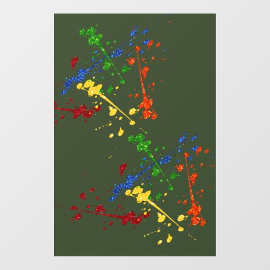 Glitter Paintball Party Paint Splatter Raamsticker (Vel)