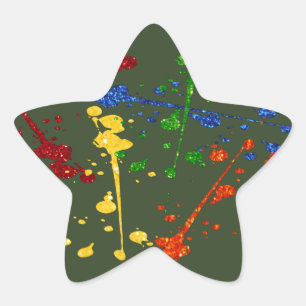 Glitter Paintball Party Paint Splatter Ster Sticker
