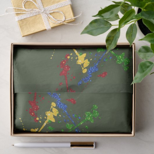 Glitter Paintball Party Paint Splatter Tissuepapier (Geschenk)