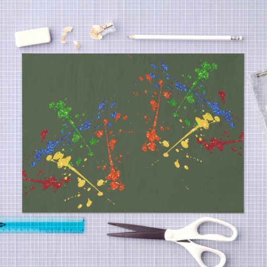 Glitter Paintball Party Paint Splatter Tissuepapier (Craft)