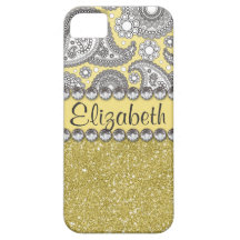 Glitter Paisley Rhinestone Print Patroon