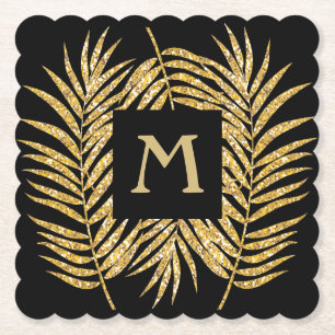 Glitter Palm Fronds Kartonnen Onderzetters