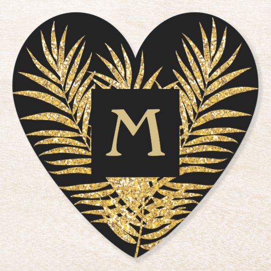 Glitter Palm Fronds Kartonnen Onderzetters (Voorkant)