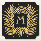 Glitter Palm Tree TICKET vorm Kartonnen Onderzetters (Voorkant)