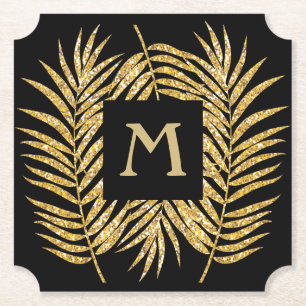 Glitter Palm Tree TICKET vorm Kartonnen Onderzetters