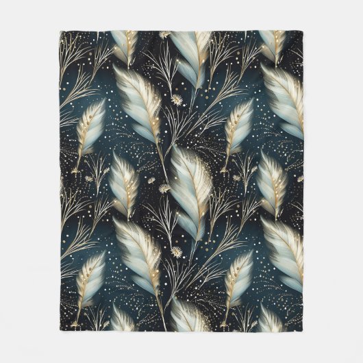 Glitter Pampas Gras Fleece Deken (Voorkant)