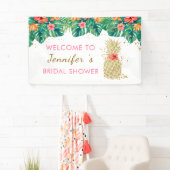 Glitter Pananas Tropisch Vrijgezellenfeest Spandoek (Insitu)