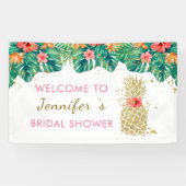 Glitter Pananas Tropisch Vrijgezellenfeest Spandoek (Horizontaal)