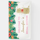 Glitter Pananas Tropisch Vrijgezellenfeest Spandoek (Verticaal)